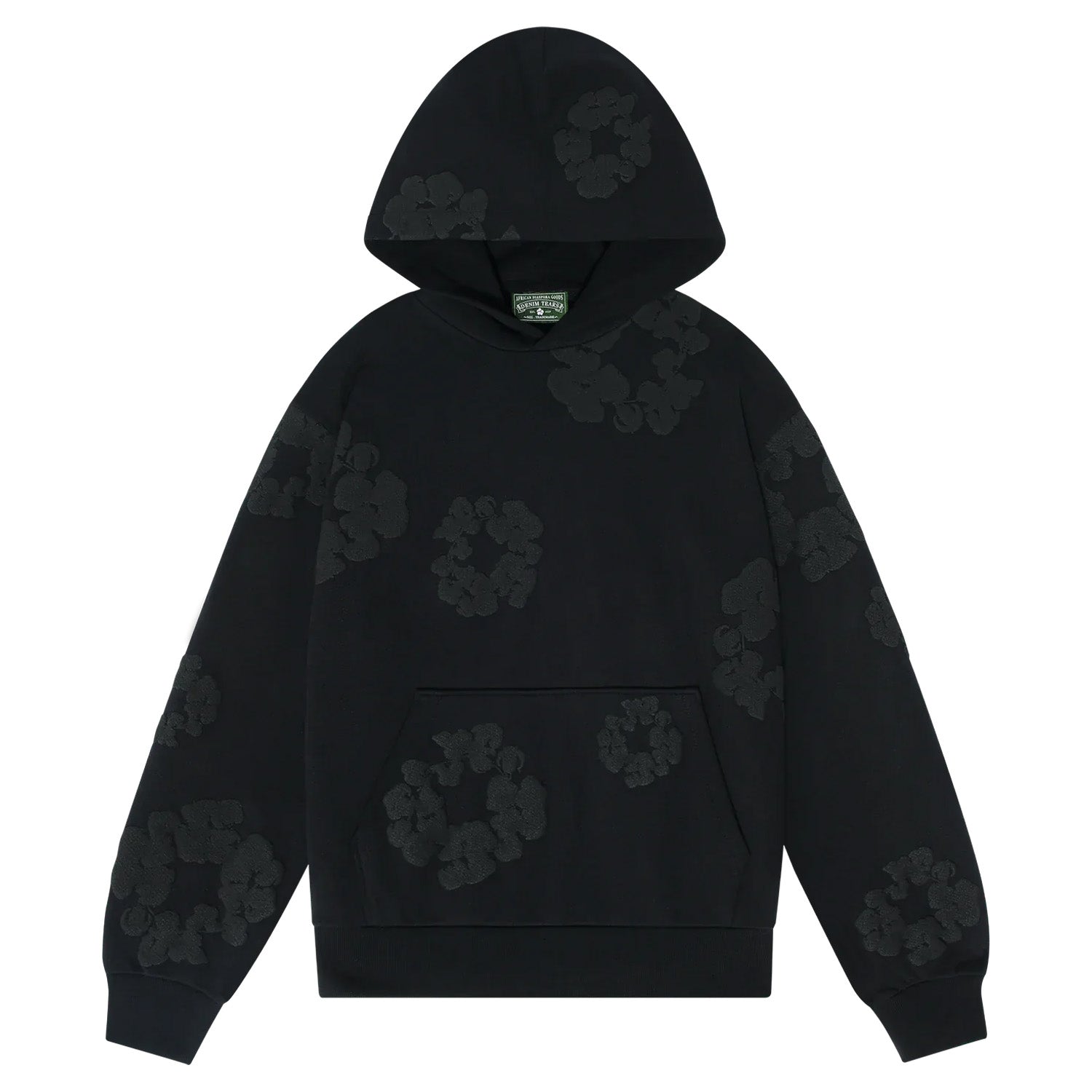 Denim Tears The Cotton Wreath Hoodie Black Monochrome – sneakrflow