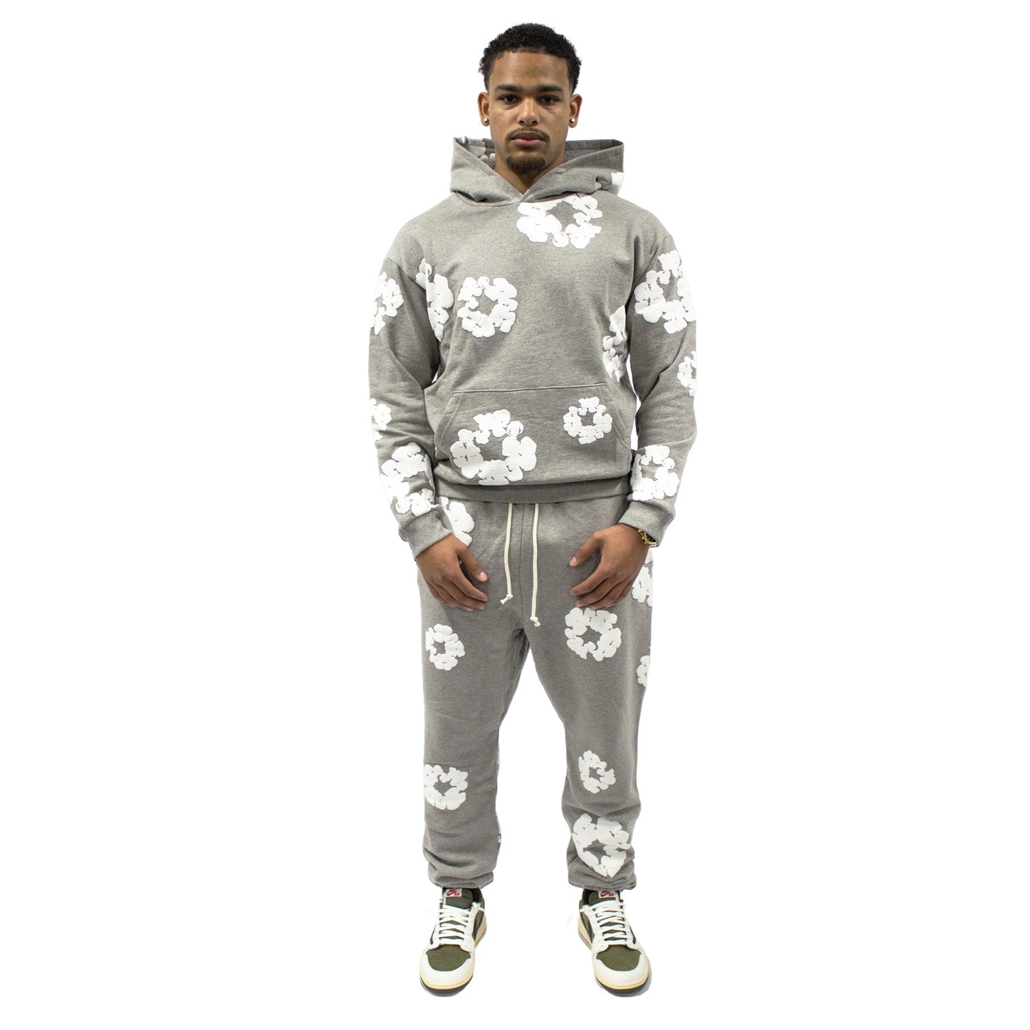 DENIM TEARS cotton wreath アルパカ グレー Denim Tears Long Sleeve Cotton Wreath T-shirt Grey Men's - FW24 - US