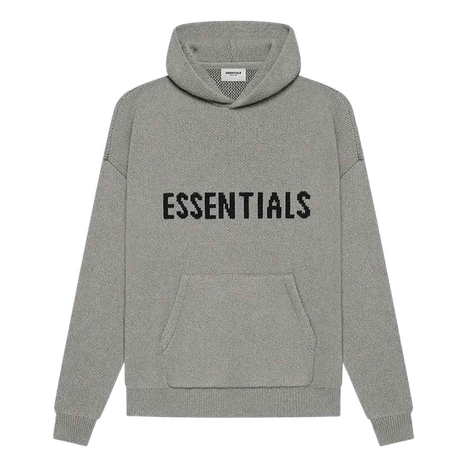 Fear of God Essentials Knit Pullover Hoodie Dark Heather Oatmeal
