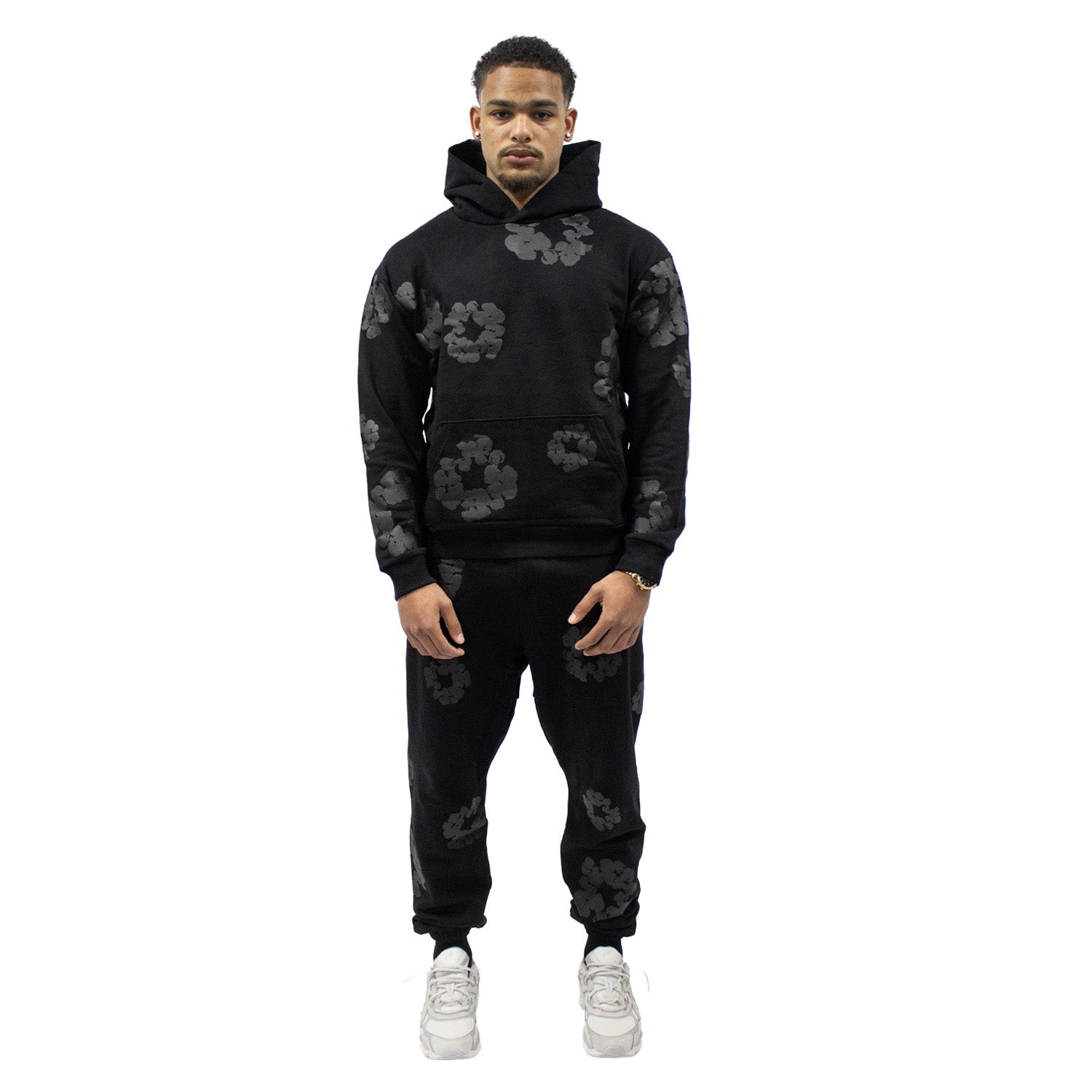 Denim Tears The Cotton Wreath Hoodie Black Monochrome