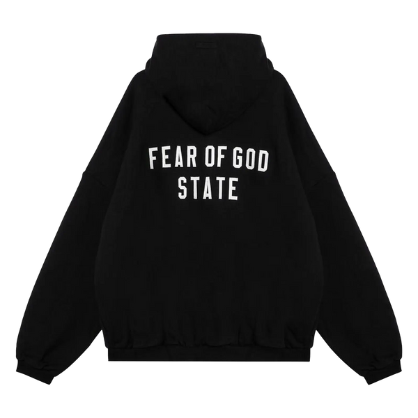 Fear Of God Essentials Black State Zip-Up Hoodie – sneakrflow