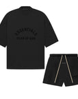 Fear of God Essentials Jet Black Arch Logo Summer Set