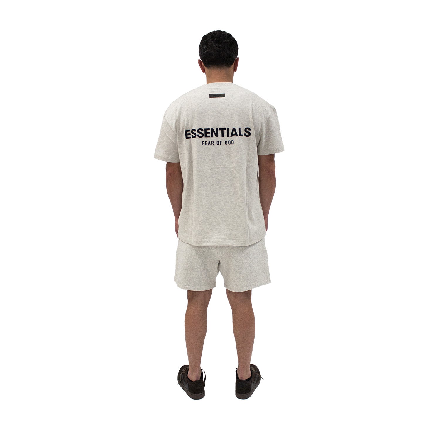 Fear of God Essentials Light Oatmeal Shorts – sneakrflow